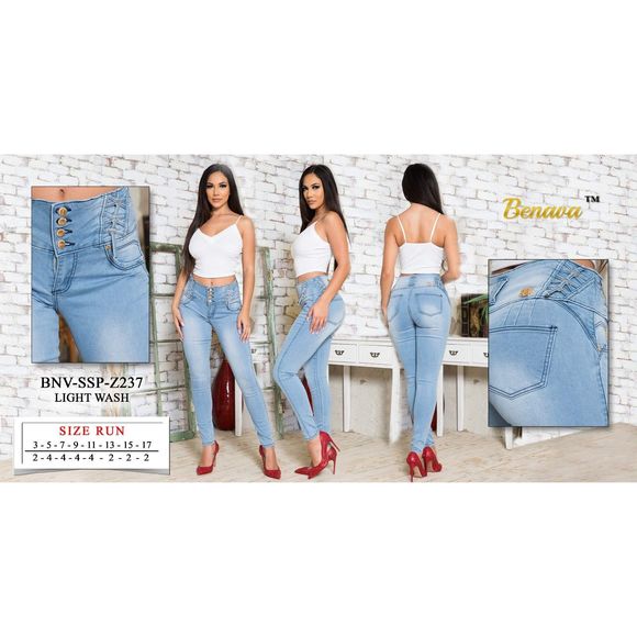 WAIST 30 SIZE 9 B JEANS DENIM LIGHT BLUE STRETCH  IN, 9-2 Z237, SKINNY JEANS - Picture 10 of 16